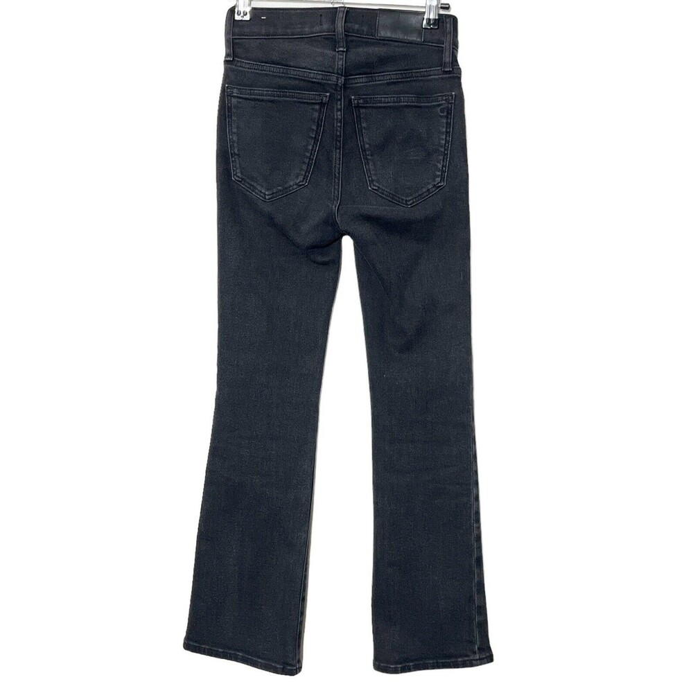 Madewell Cali Demi Boot Jeans Women's 23 Black Denim‎ Cropped Stretch Casual - Picture 3 of 12